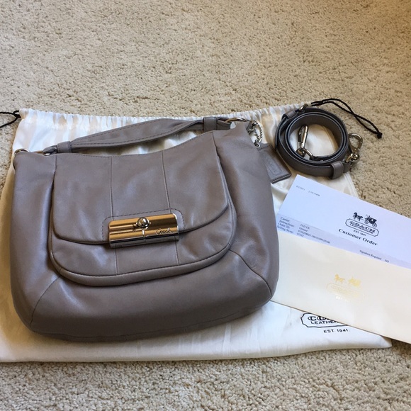 Authentic Coach Kristin Hobo/Crossbody - grey - Picture 1 of 9